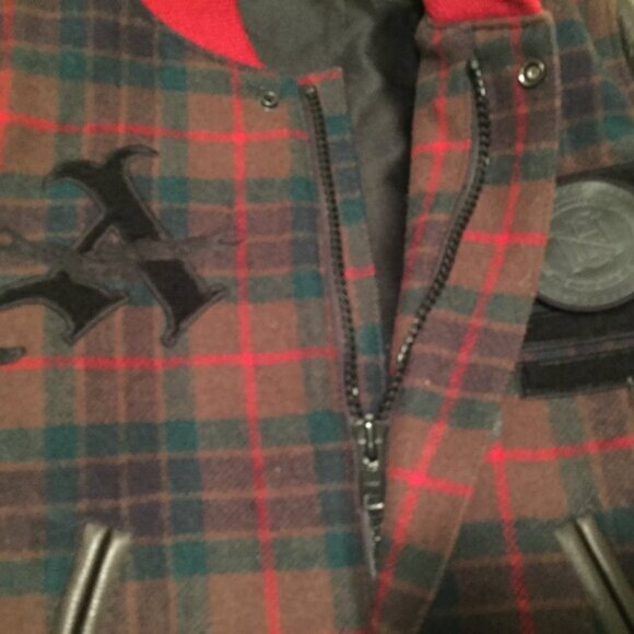 Nike Sportswear Football Club Wool/Leather Varsity Jacket Coat Plaid Men's XS - Picture 5 of 6